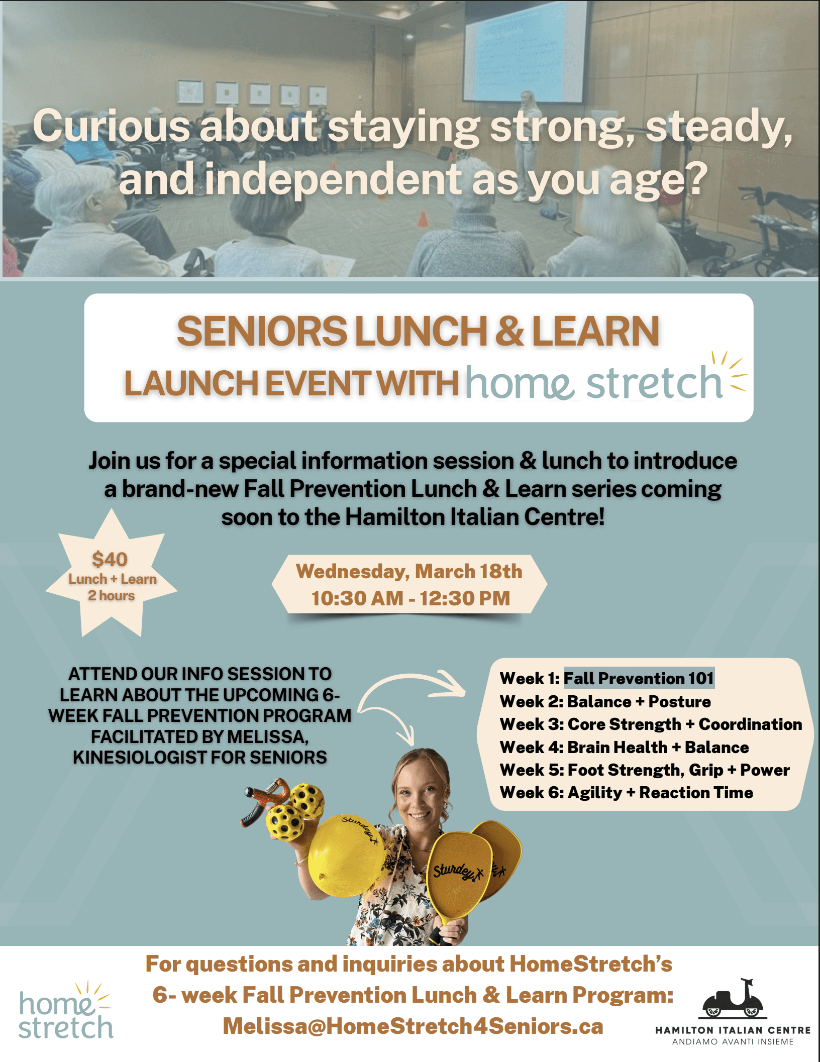 Seniors lunch and learn event poster.