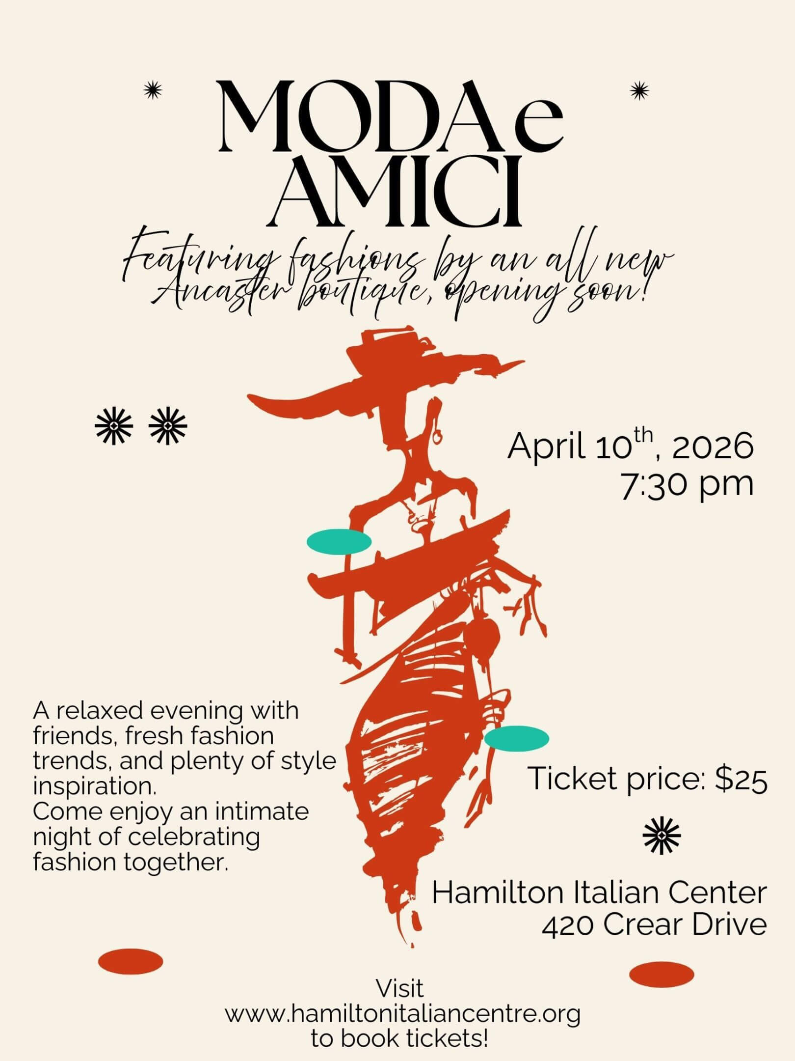 Fashion event poster with abstract design.